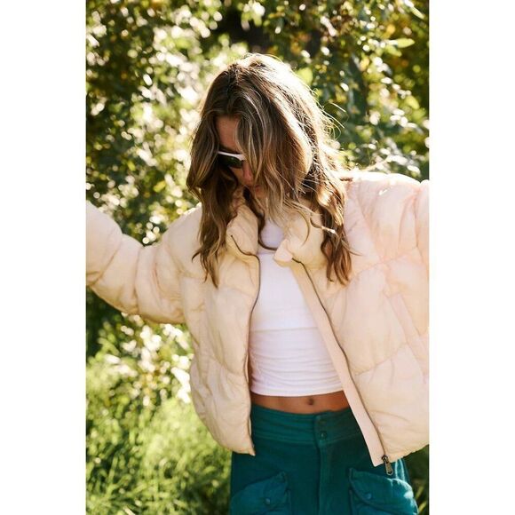 NEW Free People FP Movement In A Bubble Puffer Jacket Medium Cream - Picture 10 of 10